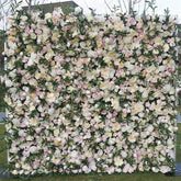 Aperturee - Aperturee Artificial Pink Beige Floral Wall Wedding Birthday Decor